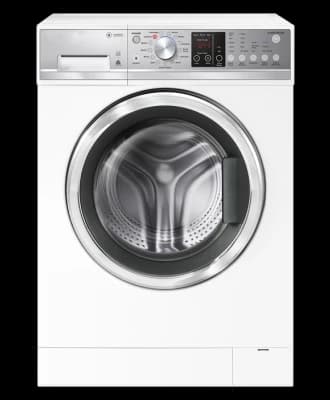 Technician repairing a front-load washing machine drum mechanism